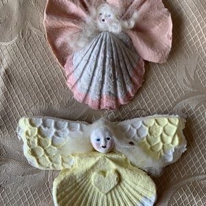 Angel handmade paper ornaments set/2. Very sweet!❣️
